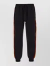 Lanvin Cotton Joggers With Side Stripes And Embroidery