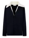 Lanvin Double Layer Cardigan With Contrast Collar
