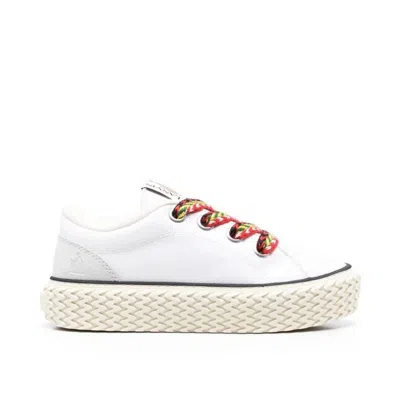 LANVIN COTTON LACE-UP SNEAKERS