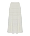 Lanvin Cotton Skirt Midi Length Flared Hem In White