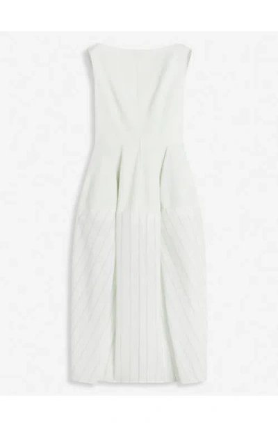 Lanvin Cotton Peplum Dress In White-black