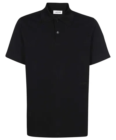 Lanvin Cotton Polo Shirt In Black