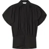 Lanvin Puffed-sleeve Zip-front Top In Black