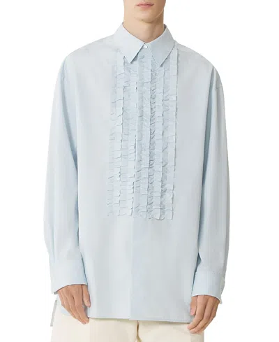 Lanvin Cotton Poplin Bib Front Shirt In Blue