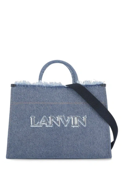 Lanvin Cotton Shopping Bag In Blue