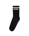 Lanvin Logo-detail Stripe Socks In Black