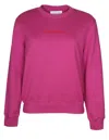 Lanvin Cotton Sweatshirt With Embroidered Logo In Pink
