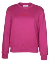 Lanvin Cotton Sweatshirt With Embroidered Logo In Fuchsia