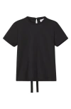 Lanvin Cotton T-shirt With Ribbon Detail In Black