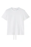 Lanvin Cotton T-shirt With Ribbon Detail In White