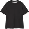 Lanvin Cotton T-shirt With Silk Detail In Black