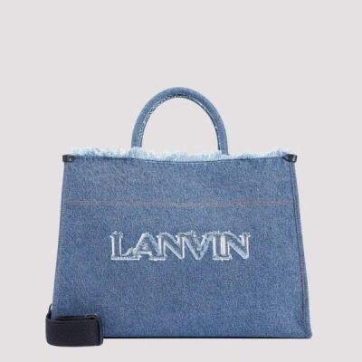 Lanvin Cotton Tote Bag Unica In Denim Blue
