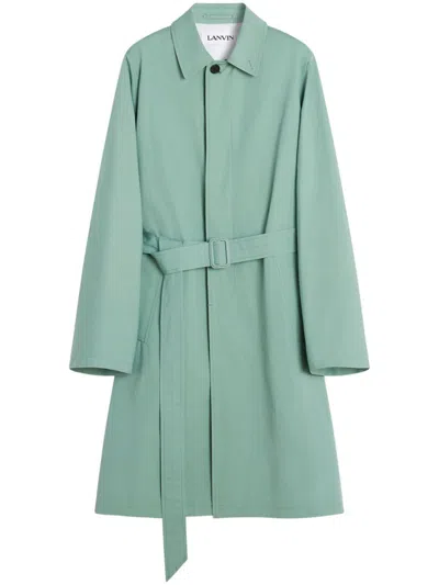 Lanvin Cotton Trench Coat In Vert De Gris