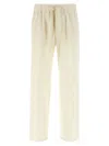 Lanvin Lightweight Cotton Trousers With Adjustable Drawstring In White