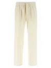 Lanvin Lightweight Cotton Trousers With Adjustable Drawstring In White