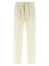 Lanvin Lightweight Cotton Trousers With Adjustable Drawstring In White