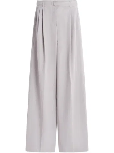 Lanvin Cotton Wide-leg Trousers In Gray
