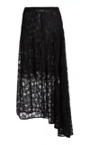 Lanvin Cotton-blend Midi Panel Skirt In Black
