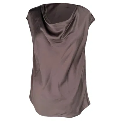 Lanvin Cowl Neck Blouse In Brown Silk