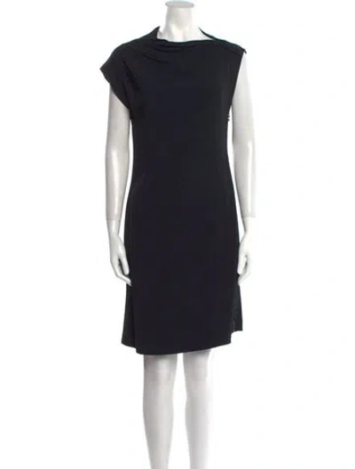 Pre-owned Lanvin Cowl Neck Knee-length Dress In Black