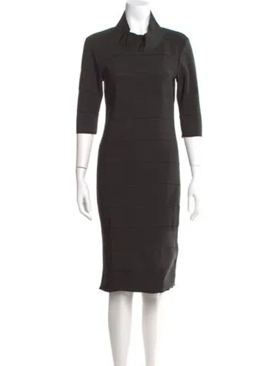Pre-owned Lanvin Cowl Neck Knee-length Dress In Black