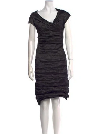 Pre-owned Lanvin Cowl Neck Knee-length Dress In Black