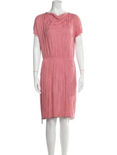 Pre-owned Lanvin Cowl Neck Knee-length Dress In Pink