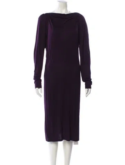 Pre-owned Lanvin Cowl Neck Knee-length Dress In Purple