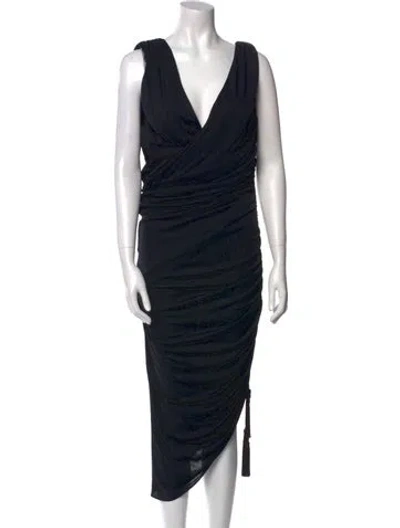 Pre-owned Lanvin Cowl Neck Long Dress In Black