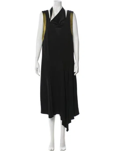 Pre-owned Lanvin Cowl Neck Long Dress In Black