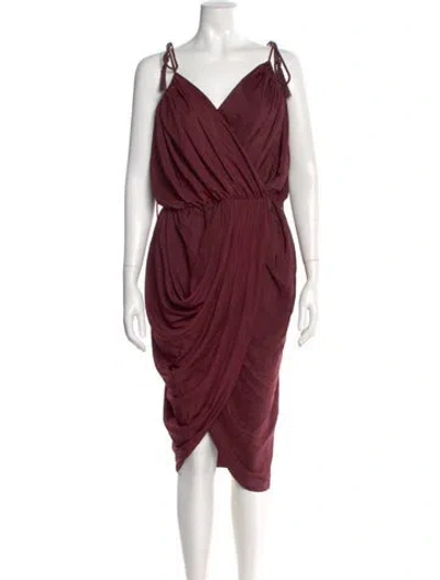 Pre-owned Lanvin Cowl Neck Long Dress In Burgundy