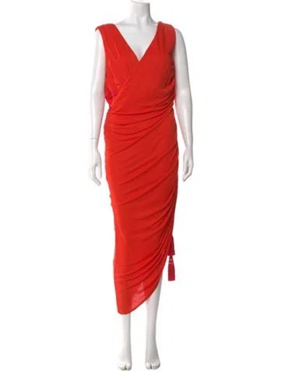 Pre-owned Lanvin Cowl Neck Long Dress W/ Tags In Orange