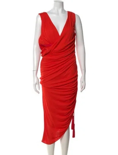 Pre-owned Lanvin Cowl Neck Long Dress W/ Tags In Orange