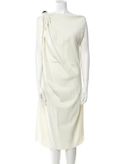 Pre-owned Lanvin Cowl Neck Midi Length Dress In Neutral