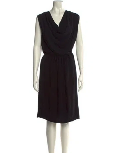 Pre-owned Lanvin Cowl Neck Mini Dress In Black