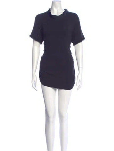 Pre-owned Lanvin Cowl Neck Mini Dress In Blue
