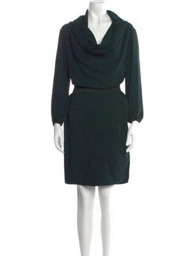 Pre-owned Lanvin Cowl Neck Mini Dress In Green