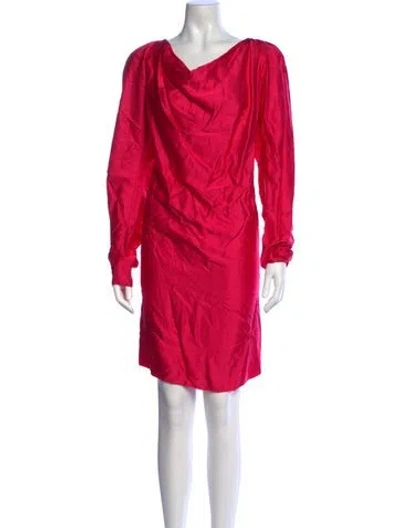 Pre-owned Lanvin Cowl Neck Mini Dress In Pink