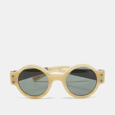 Pre-owned Lanvin Cream Acetate Sln 512s Round Sunglasses