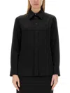 Lanvin Crepe De Chine Shirt With Button-down Front In Black