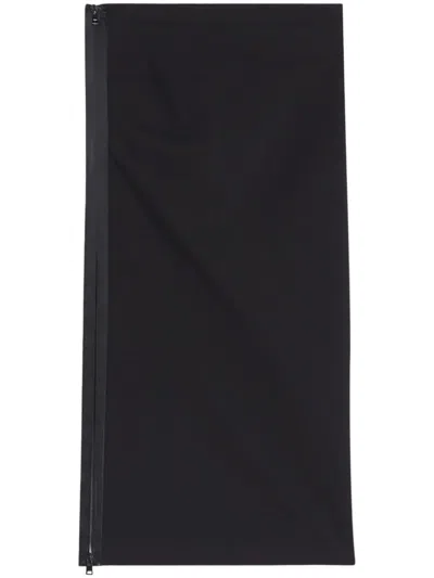 Lanvin Crepe Pencil Skirt In Black