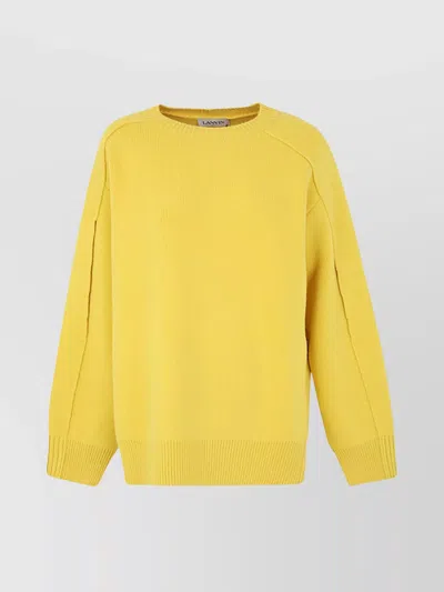 Lanvin Round-neck Long-sleeved Sweater In Yellow
