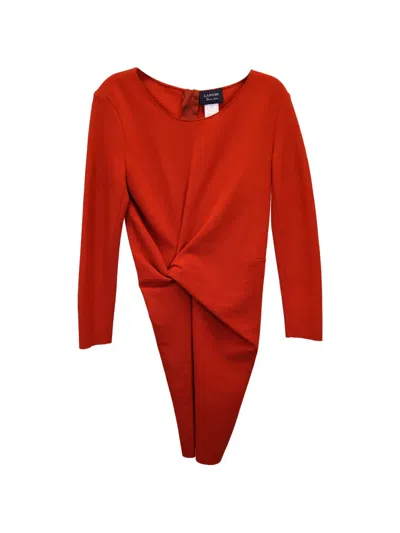 Pre-owned Lanvin Crew-neck Dress In Orange