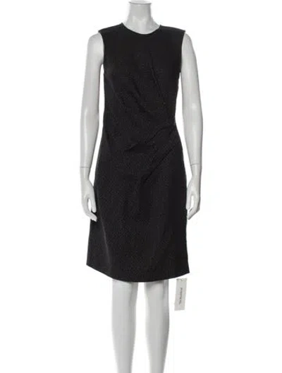Pre-owned Lanvin Crew Neck Knee-length Dress In Black