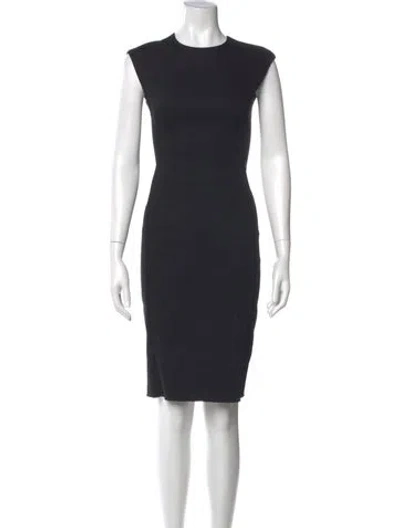 Pre-owned Lanvin Crew Neck Knee-length Dress In Black