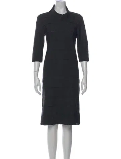 Pre-owned Lanvin Crew Neck Knee-length Dress In Black