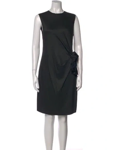 Pre-owned Lanvin Crew Neck Knee-length Dress In Black