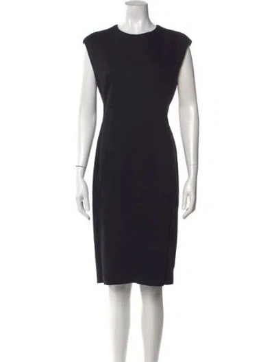Pre-owned Lanvin Crew Neck Knee-length Dress In Black