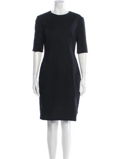 Pre-owned Lanvin Crew Neck Knee-length Dress In Black