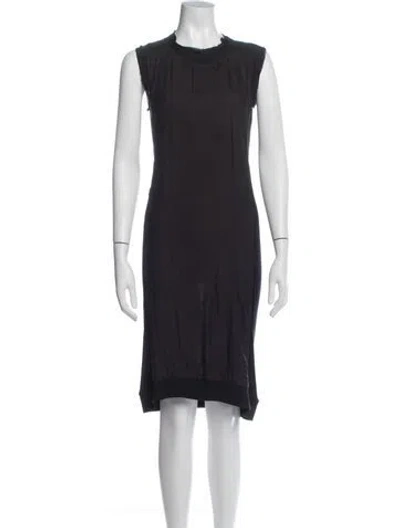 Pre-owned Lanvin Crew Neck Knee-length Dress In Black